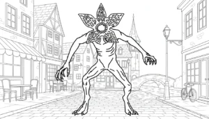 coloriage Demogorgon pour enfants à télécharger