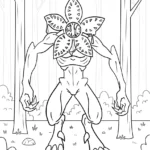 coloriage Demogorgon à imprimer pour enfant de 10 ans