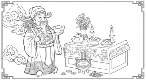 coloriage Dieu de la Richesse pour bebe a imprimer