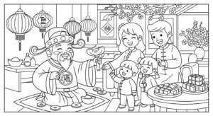 imprimer coloriage Dieu de la Richesse gratuit