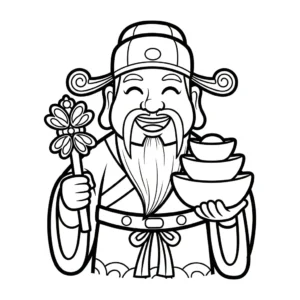coloriage Dieu de la Richesse à imprimer gratuitement pdf