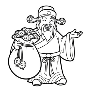 coloriage Dieu de la Richesse pour enfant de 8 ans
