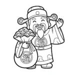 coloriage Dieu de la Richesse et decoupage a imprimer gratuit