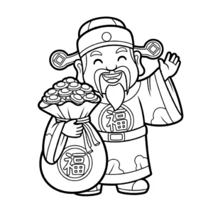 coloriage Dieu de la Richesse et decoupage a imprimer gratuit
