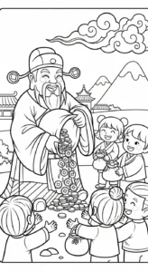 coloriage Dieu de la Richesse à imprimer pour enfant de 8 ans