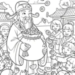 coloriage Dieu de la Richesse pour enfant de 6 ans