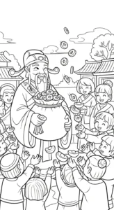 coloriage Dieu de la Richesse pour enfant de 6 ans