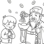 coloriage Dieu de la Richesse à imprimer pour enfant de 6 ans