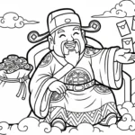 coloriage Dieu de la Richesse à imprimer pour enfant de 3 ans