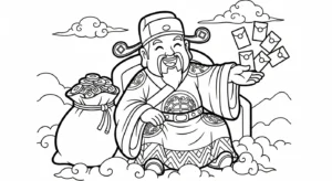 coloriage Dieu de la Richesse à imprimer pour enfant de 3 ans