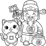 coloriage Dieu de la Richesse à imprimer pour enfant de 4 ans