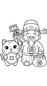 coloriage Dieu de la Richesse à imprimer pour enfant de 4 ans