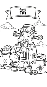 coloriage Dieu de la Richesse à imprimer gratuitement