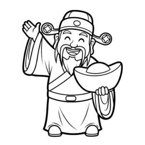 coloriage Dieu de la Richesse pour enfants à télécharger