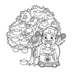 coloriage Dieu de la Richesse pour enfants a imprimer gratuit