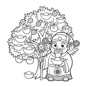 coloriage Dieu de la Richesse pour enfants a imprimer gratuit
