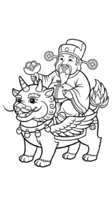 coloriage Dieu de la Richesse à imprimer gratuitement