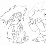 coloriage Digimon pour enfant de 7 ans