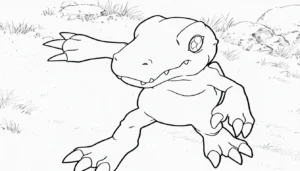 coloriage Digimon pour enfant de 3 ans