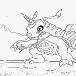 coloriage Digimon a imprimer pour enfant de 4 ans
