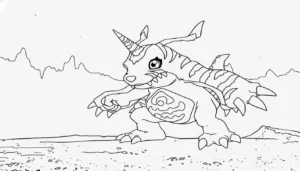 coloriage Digimon a imprimer pour enfant de 4 ans