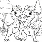 coloriage Dilophosaurus à imprimer gratuitement