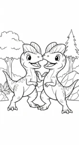 coloriage Dilophosaurus à imprimer gratuitement