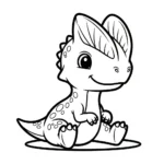 coloriage Dilophosaurus à imprimer pour enfant de 8 ans