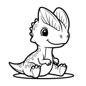 coloriage Dilophosaurus à imprimer pour enfant de 8 ans