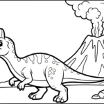 coloriage Dilophosaurus pour enfant de 2 ans