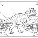 coloriage Dilophosaurus pour primaire