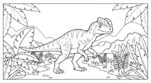 coloriage Dilophosaurus pour primaire