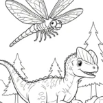 coloriage Dilophosaurus gratuit a imprimer