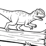 coloriage Dilophosaurus à imprimer kawaii