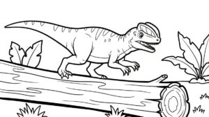 coloriage Dilophosaurus à imprimer kawaii