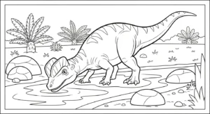 coloriage Dilophosaurus à imprimer pdf gratuit