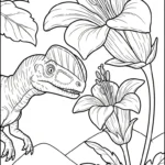 coloriage Dilophosaurus pour enfant de 10 ans