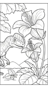 coloriage Dilophosaurus pour enfant de 10 ans