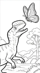 coloriage Dilophosaurus à imprimer gratuitement