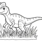 coloriage Dilophosaurus à imprimer pour enfant de 12 ans