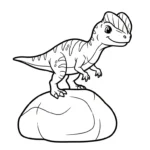 coloriage Dilophosaurus à imprimer pour enfant de 6 ans