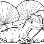 coloriage Dilophosaurus et decoupage a imprimer gratuit