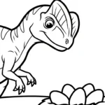 coloriage Dilophosaurus a imprimer pour enfant de 4 ans