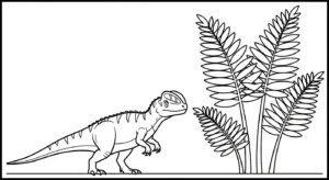 coloriage Dilophosaurus pour enfants