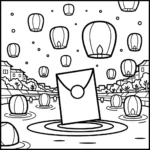 coloriage Enveloppe Rouge a imprimer gratuit