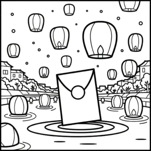 coloriage Enveloppe Rouge a imprimer gratuit