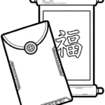 image de coloriage Enveloppe Rouge pour enfant