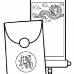 coloriage Enveloppe Rouge pour enfants