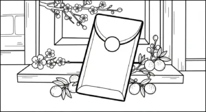 coloriage Enveloppe Rouge à imprimer pdf gratuit
