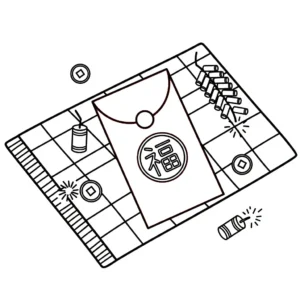 coloriage Enveloppe Rouge pour enfant de 5 ans